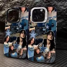 Não amarela Capinha para iPhone 17 Pro Max&SAMSUNG S24 Capa Billie Eilish Metal Fosco Anti-Derrapante Duas Molduras