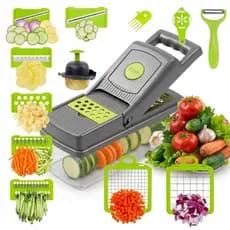 Profissional Multiuso Cozinha Slicer Aço Inox 16 em 1 Fatiador Cortador Ralador De Legumes Verduras Frutas Alimentos
