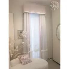 Luz de luxo estilo princesa francesa pano gaze integrada rosa bordado gaze quarto casamento princesa quarto cortina chão
