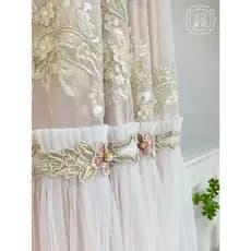 Katin pano gaze um francês Pastoral estilo princesa rosa saia Blackout quarto de casamento filha cortina persiana gaze