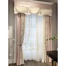 Luz de luxo americano francês nórdico estilo princesa rosa Blackout de alto segredo produto acabado influenciador cortin