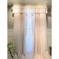 Katin francês americano Pastoral rosa pano gaze uma renda estilo princesa menina quarto de casamento cortina pérola