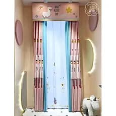Katin crianças dos desenhos animados Anime rosa Alpaca quarto cortinas Blackout costura engrossado piso-comprimento jane