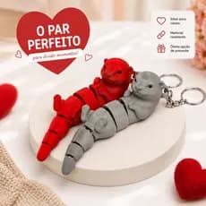 Chaveiros para Casal Lontrinhas Articulados Vendidos Juntos Presente Criativo