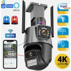 KAISAQ 4K 6MP Câmera de Segurança 2 Lentes Com Audio e Microfone Câmera 355 Graus Wifi