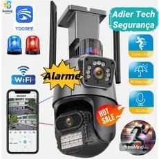 Câmera De Segurança WiFi 360°Externa Lente Dupla Com Sirene Full Hd Wifi Visão Noturna App YOOSEE