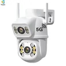 Câmera Dupla 2.4G/5G Externa Ip a Prova D'água com Infravermelho Alarme Wifi Hd Sensor De Movimento