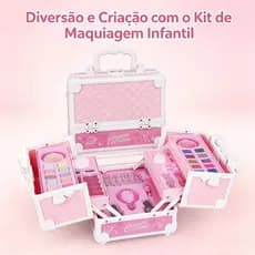 Kit de Maquiagem Infantil com Maleta Organizadora, Não Tóxico e Segur