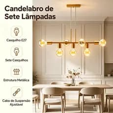 Lustre De Lâmpada De Sete LED Bivolt E27 Soquete Design Industrial Moderno Para Sala De Jantar E Cozinha