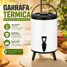 Garrafa Térmica Inox 6L e 8L com Torneira Mantém Quente/Frio Alça Prática Perfeita para Casa e Festas