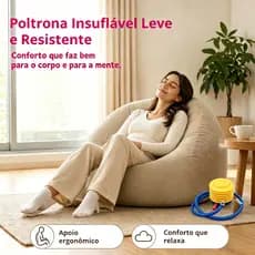 Sofá Preguiçoso Veludo Inflável, Poltrona Confortável para Descanso Doméstico