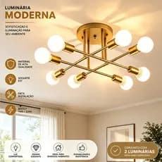 Luminária Pendente Moderna com Base E27 Compatível, Bivolt Não Acompanha Lâmpadas Perfeita para Sala e Quarto