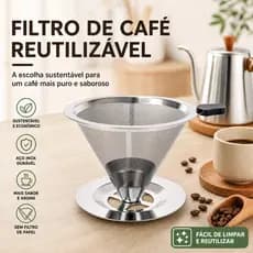 Filtro de Café Inox Reutilizável com Malha Ultrafina Ideal para Preparo Manual de Café Durável e Fácil de Limpar