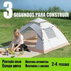 Barraca De Acampamento Ao Ar Livre Automática De Abertura Rápida De 3 Segundos Para 3-4 Pessoas