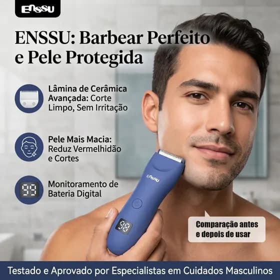 Barbeador Elétrico Masculino E Máquina De Cortar Cabelo Com Holofote LED
