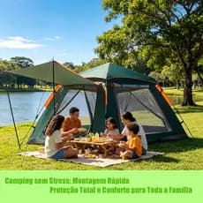 Barraca Automática De Acampamento Ao Ar Livre De Grande Espaço Para 5 A 8 Pessoas
