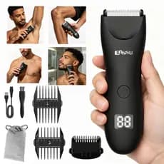 Barbeador Elétrico Masculino E Máquina De Cortar Cabelo Com Holofote LED