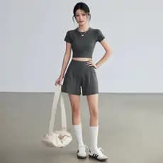 Terno esportivo Shorts feminino Casual roupas de Yoga solto correndo treinamento calças de secagem rápida roupas de Fitn