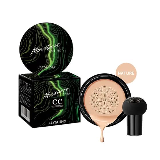 Jaysuing cogumelo cabeça almofada corretivo hidratante Natural iluminar o tom da pele fundação de longa duração