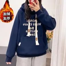 Forro de lã engrossado moletom 2023 outono inverno novo estilo carta cordão jaqueta com capuz moletom feminino moletom s