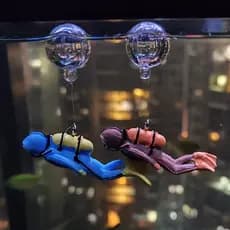 Resina flutuante mergulhador ornamentos do tanque de peixes mundo subaquático água flutuante bola decoração aquário pais