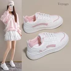 [Novo estilo moderno] Calçados esportivos casuais femininos de sola grossa malha aumentada respirável All-Match sapatos