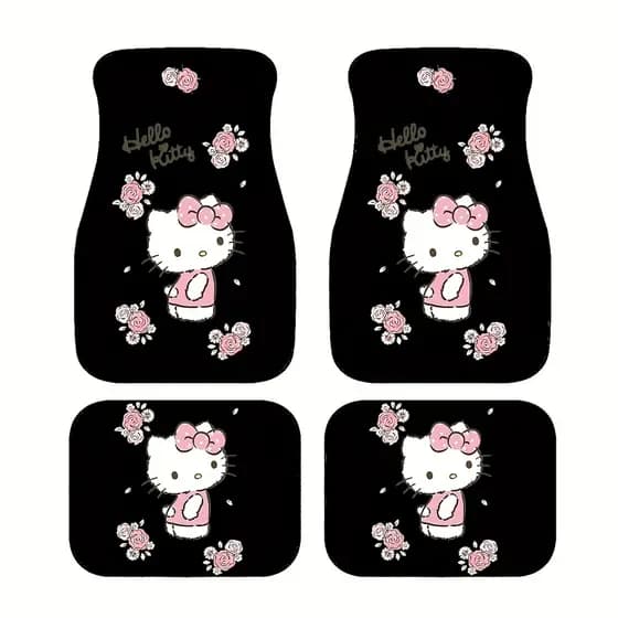 4 peças de tapetes de pés de carro impressos Hello Kitty Sanrio, tapetes de carro de Material durável antiderrapante, ad