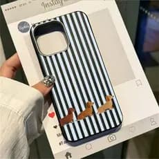 Capinha para iPhone 17/16/15/14/13/12 Pro Max Capa para Listrada com Cachorro Salsicha Anti-Impacto