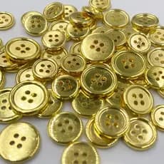 50 Peças Botões De Plástico Dourado 12mm/15mm/20mm Artesanato De Costura 4 Furos PT375