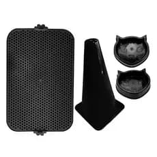 Kit Tapete Higiênico Pets Xixi Dog + 2 Comedouros 150ml + Postinho Educador Poste Xixi Fácil