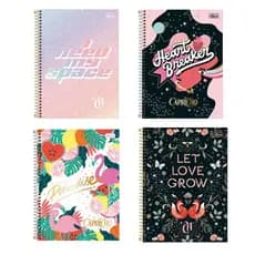 Caderno Universitário Tilibra Capricho 10 Matérias 160 Folhas 200mm x 275mm