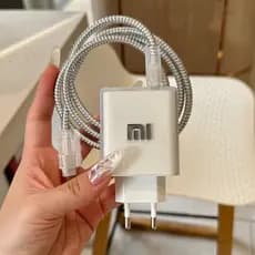 Capa Protetora para Carregador Xiaomi 67W/90W100W, Protetor de Cabo de Dados Branco, Resistente a Arranhões e Sujeira