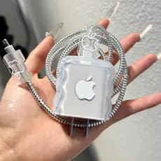 Compatível com carregador Apple de 20W, capa protetora corrugada, à prova de choque, cabo de dados integrado.