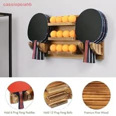 (cassiopeiahb) Suporte Para Remo De Pingue-Pongue Montado Na Parede , Exibição De Raquete De Tênis De Mesa 6 Pás E 12 Bo