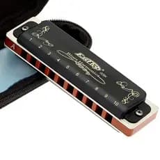 Acordeão Diatônico Easttop 10 Furos Azul Harpa Boca Chave C Instrumentos Musicais Profissionais