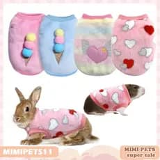 Roupas para animais de estimação roupas quentes para coelhos e roedores fantasia macia de inverno