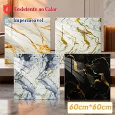Adesivos de Parede 60x60cm Revestimento em Mármore Placas Adesivas Banheiro Cozinha Lavabo Cerâmica