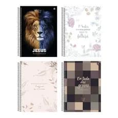 Caderno Universitário Animativa Cristo 100% 10 Matérias 160 Folhas