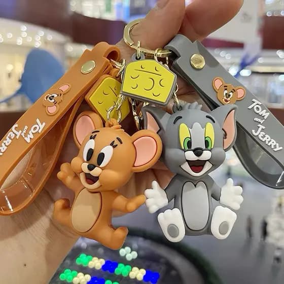 Chaveiro de Animação Emborrachado Tom and Jerry Personagem Desenho Animado Lembrancinha Presente