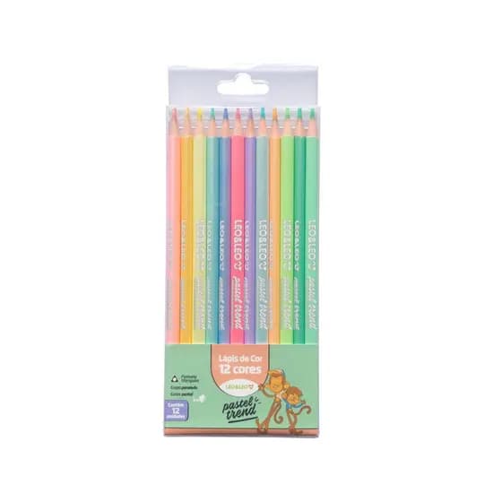 Lápis de Cor Leo E Leo Tons Pastel Trend 12 Cores