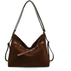 Bolsa Tote De Camurça Hobo Feminina Mochila Grande PU Crossbody Vintage � Conversível Sem Som : De Mão Multi-Face Para N