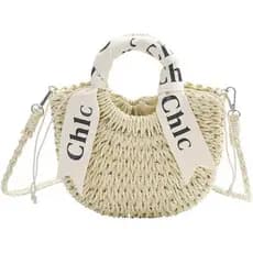 Eiyye Bolsa De Palha Tecida Para Mulheres , Praia De Verão , Alça Superior Crossbody Com De Ombro Corda De Papel Artesan