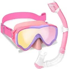 Equipamento De Mergulho Com Snorkel Para Crianças De 3 A 15 Anos , 180 ° Conjunto De Infantil Visão Ampla , Máscara Anti