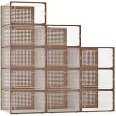 Kuject X-Large Shoe Storage Boxes Organizadores Plástico Transparente Empilhável 12 Pacote , Sapateira & amp ; Substitut