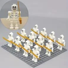 5 Pçs Esqueleto Soldados Blocos De Construção Halloween Mini Figuras Ninja Osso Pessoas Exército Corpo Brinquedo Criativ