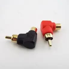 M/F Adaptador De Áudio De 90 Graus RCA Macho Para Fêmea Adaptadores De Plugue De Conector De Ângulo Reto Banhado A Ouro