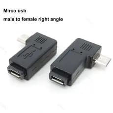 90 Graus Esquerda Direita Ângulo Micro USB Fêmea Para Macho Adaptador De Sincronização De Dados Conversor De Energia Plu