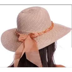 Chapéu Feminino Ava Grande Praia Palha Luxo Proteção Solar