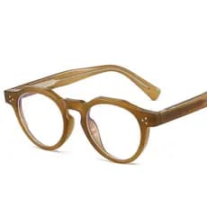 Novo Vintage Redondo TR90 Geléia Cor Óculos Quadro Moda Feminina Claro Anti Blu Ray Lente Masculino Rebites Ópticos