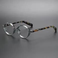 Óculos Ovais Para Retrô Acetato Vintage , Armação Óptica Redonda Masculina E Feminina , Marrom , Verde , Lente Transpare